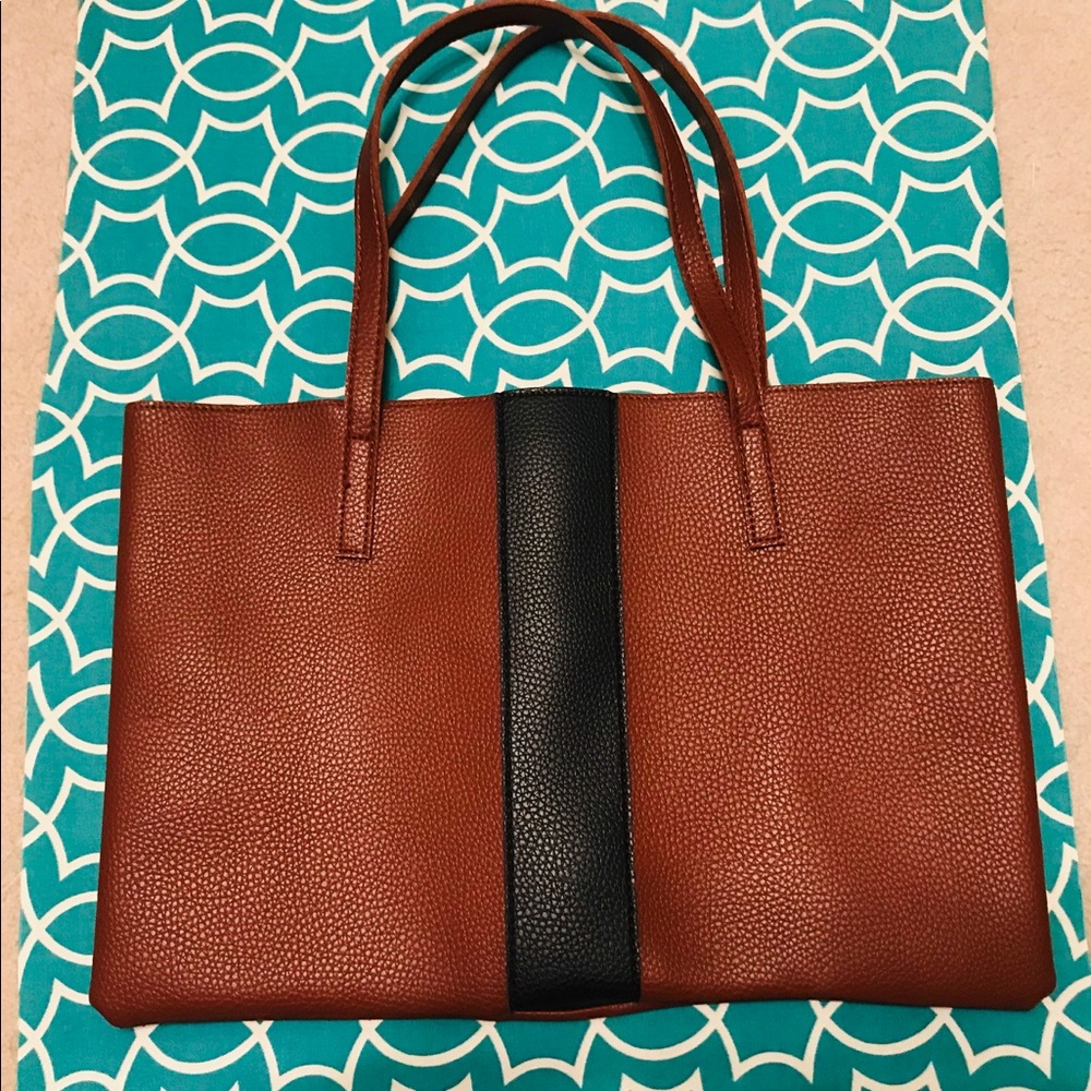 Elegant Brown and Black Tote Bag